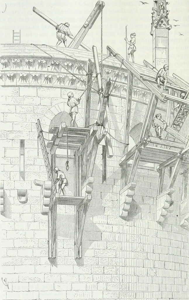 An illustration from Dictionnaire raisonné de l'architecture française du XIe au XVIe siècle, 1875, leaf 147