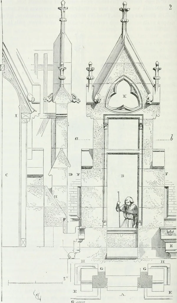 An illustration from Dictionnaire raisonné de l'architecture française du XIe au XVIe siècle, 1875, leaf 197