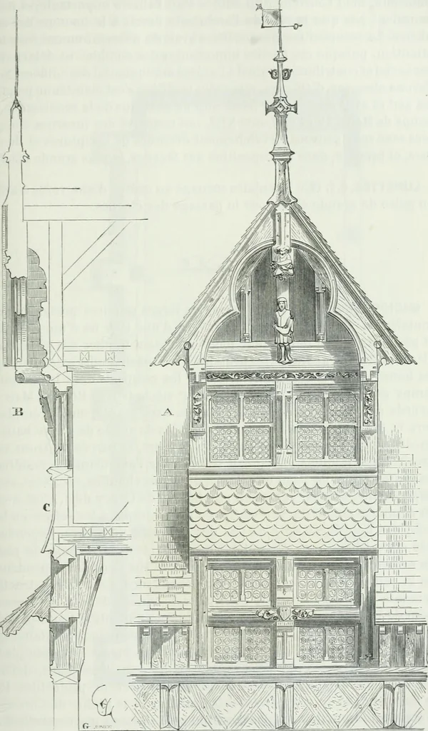 An illustration from Dictionnaire raisonné de l'architecture française du XIe au XVIe siècle, 1875, leaf 204
