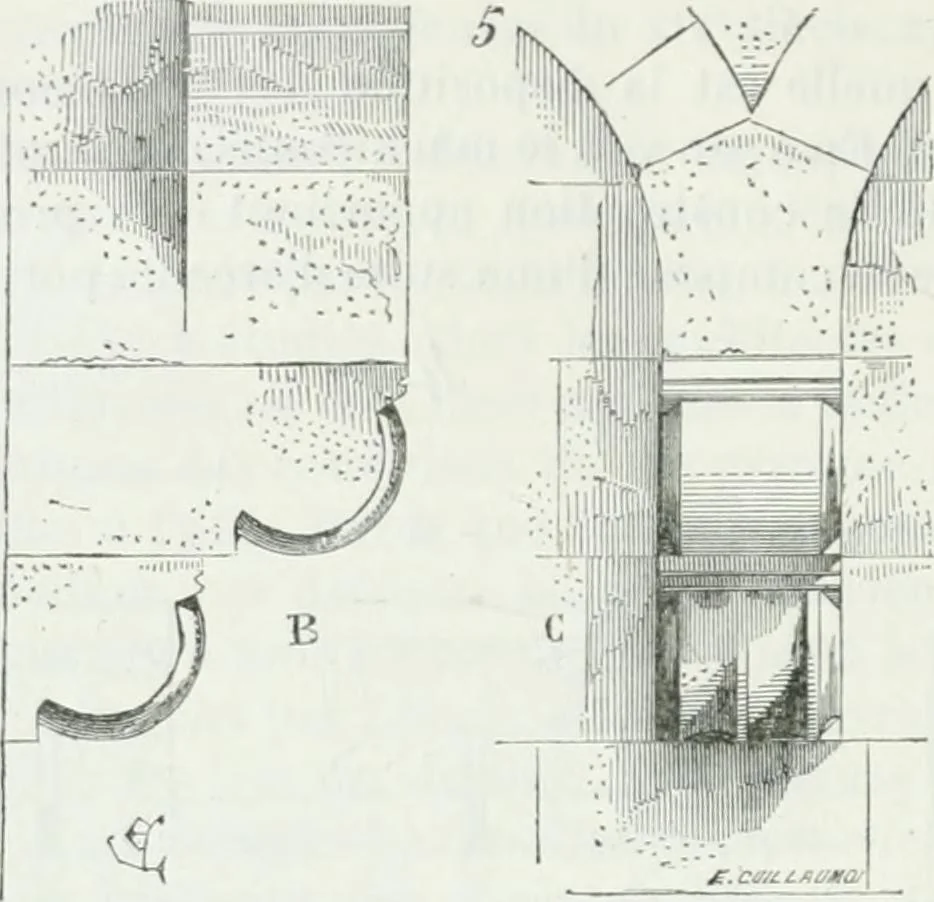 An illustration from Dictionnaire raisonné de l'architecture française du XIe au XVIe siècle, 1875, leaf 211
