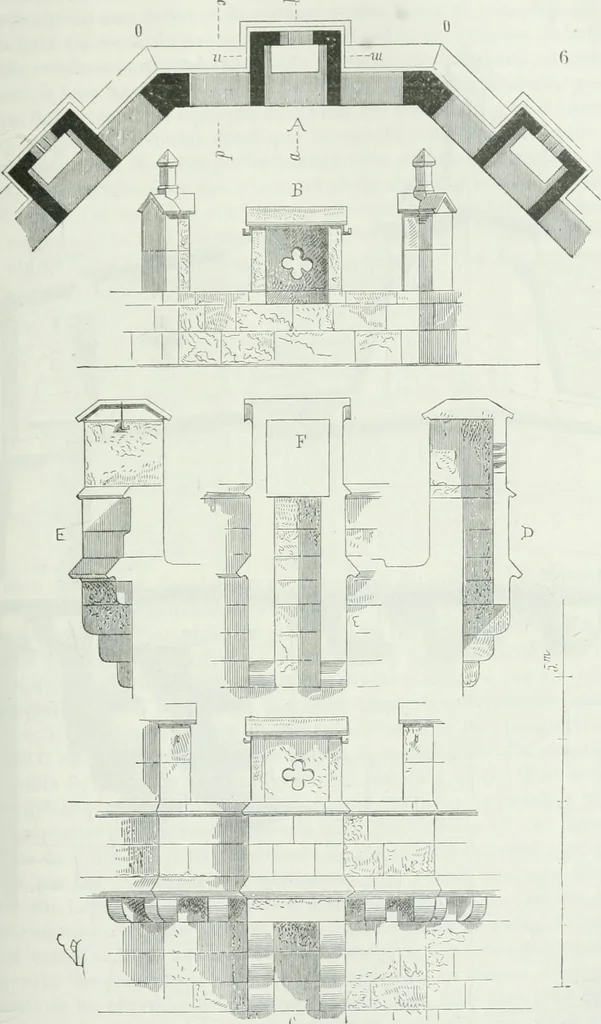 An illustration from Dictionnaire raisonné de l'architecture française du XIe au XVIe siècle, 1875, leaf 212