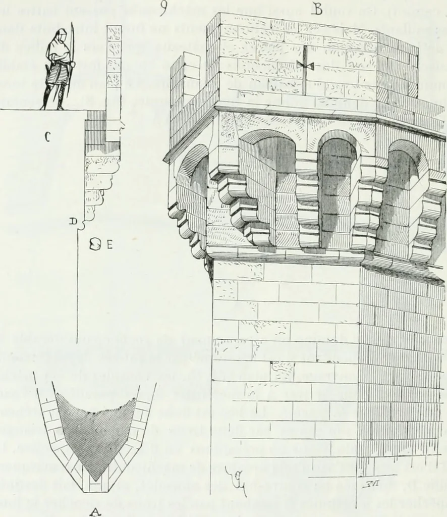 An illustration from Dictionnaire raisonné de l'architecture française du XIe au XVIe siècle, 1875, leaf 215