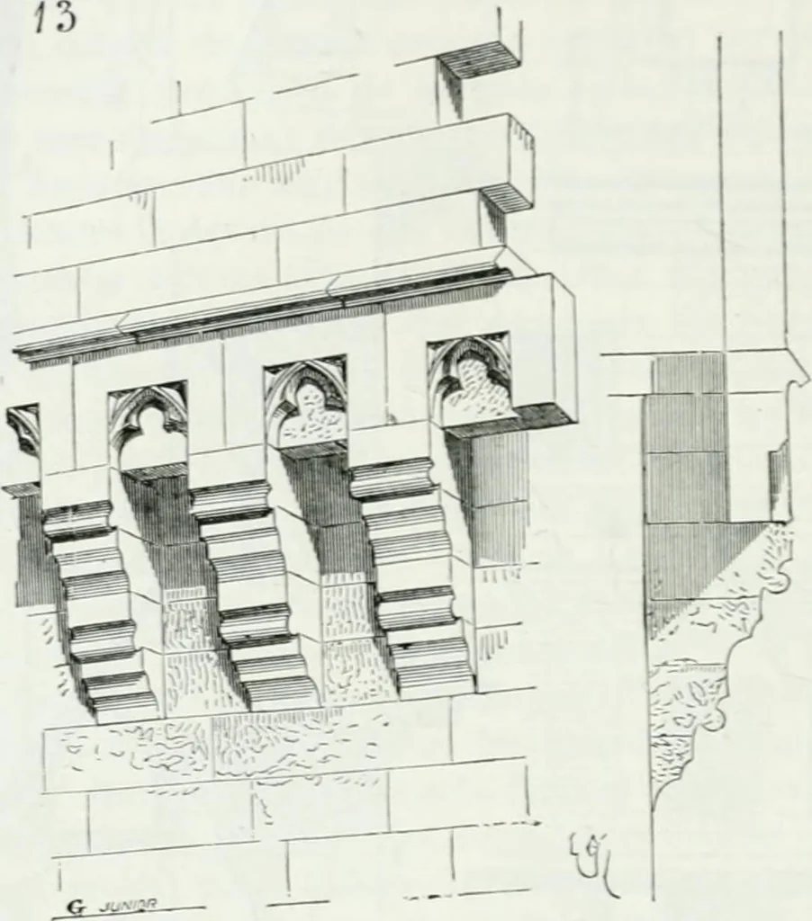An illustration from Dictionnaire raisonné de l'architecture française du XIe au XVIe siècle, 1875, leaf 221