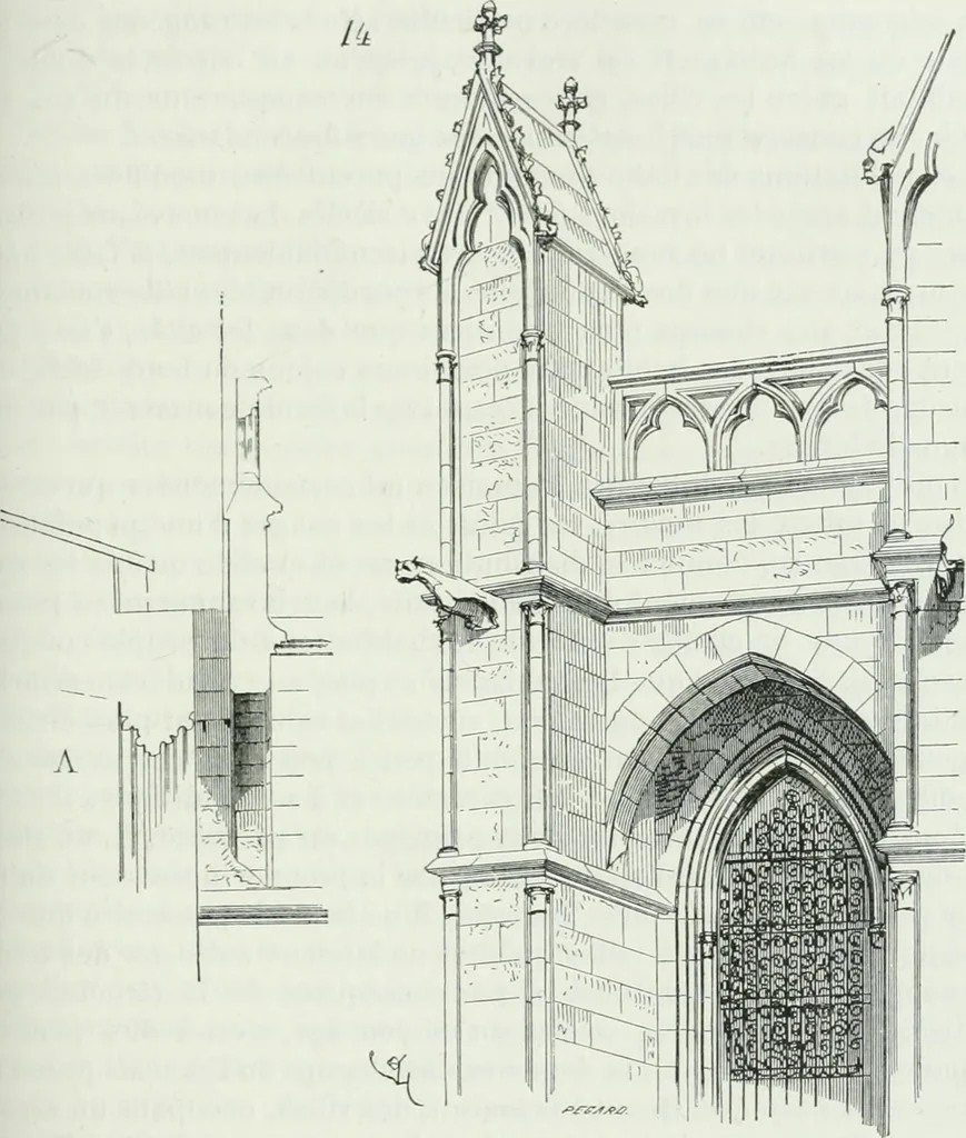 An illustration from Dictionnaire raisonné de l'architecture française du XIe au XVIe siècle, 1875, leaf 222