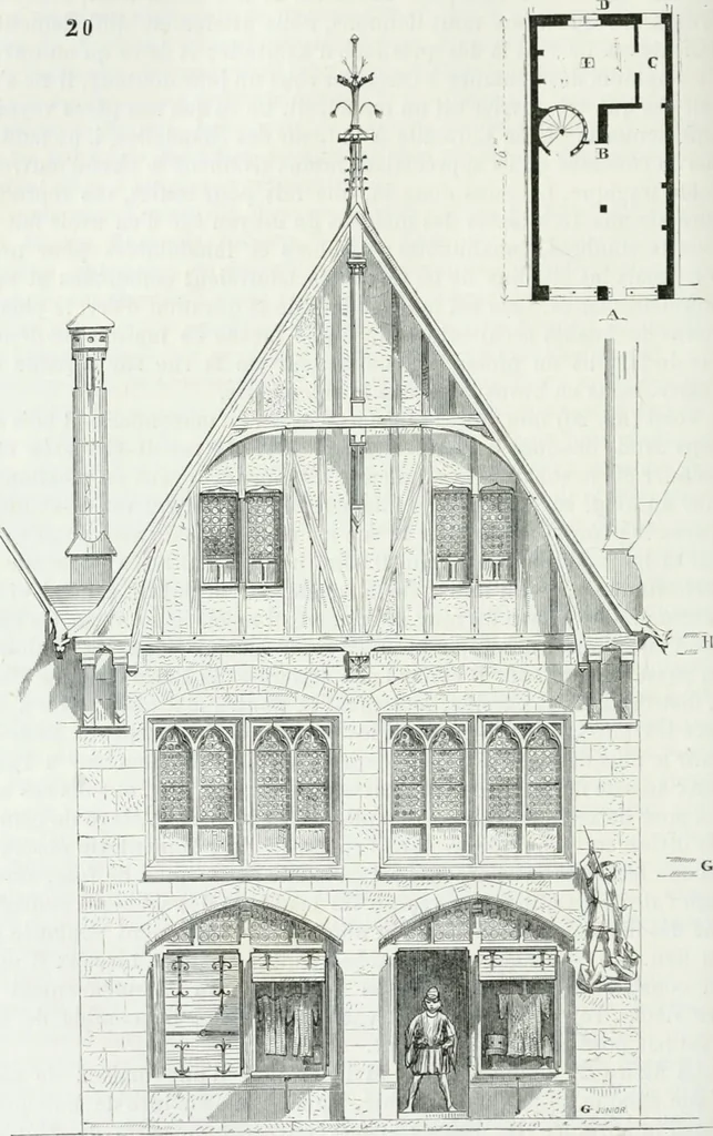 An illustration from Dictionnaire raisonné de l'architecture française du XIe au XVIe siècle, 1875, leaf 261