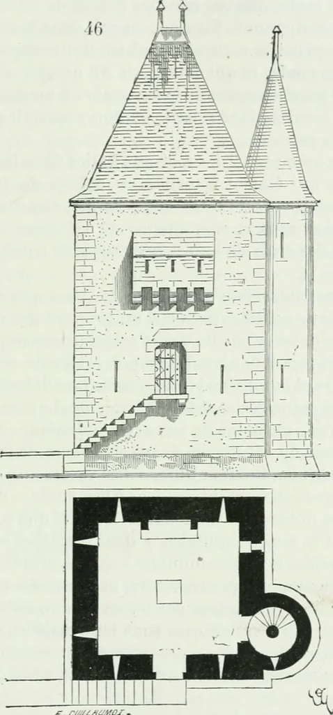 An illustration from Dictionnaire raisonné de l'architecture française du XIe au XVIe siècle, 1875, leaf 308