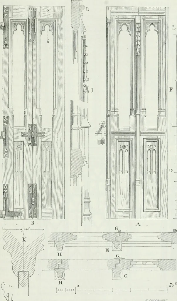 An illustration from Dictionnaire raisonné de l'architecture française du XIe au XVIe siècle, 1875, leaf 380