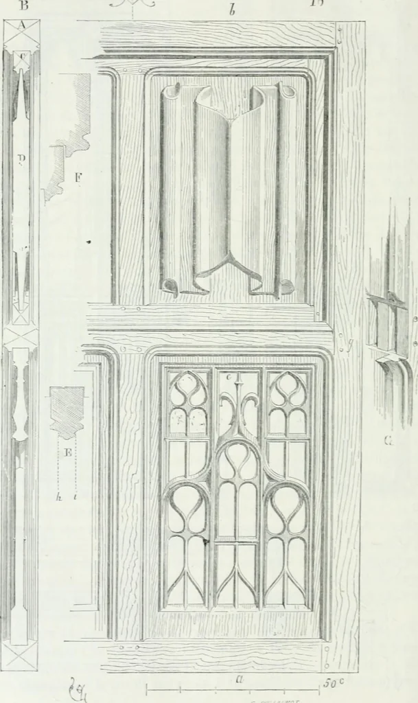 An illustration from Dictionnaire raisonné de l'architecture française du XIe au XVIe siècle, 1875, leaf 381