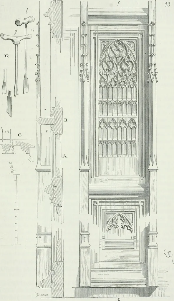 An illustration from Dictionnaire raisonné de l'architecture française du XIe au XVIe siècle, 1875, leaf 384