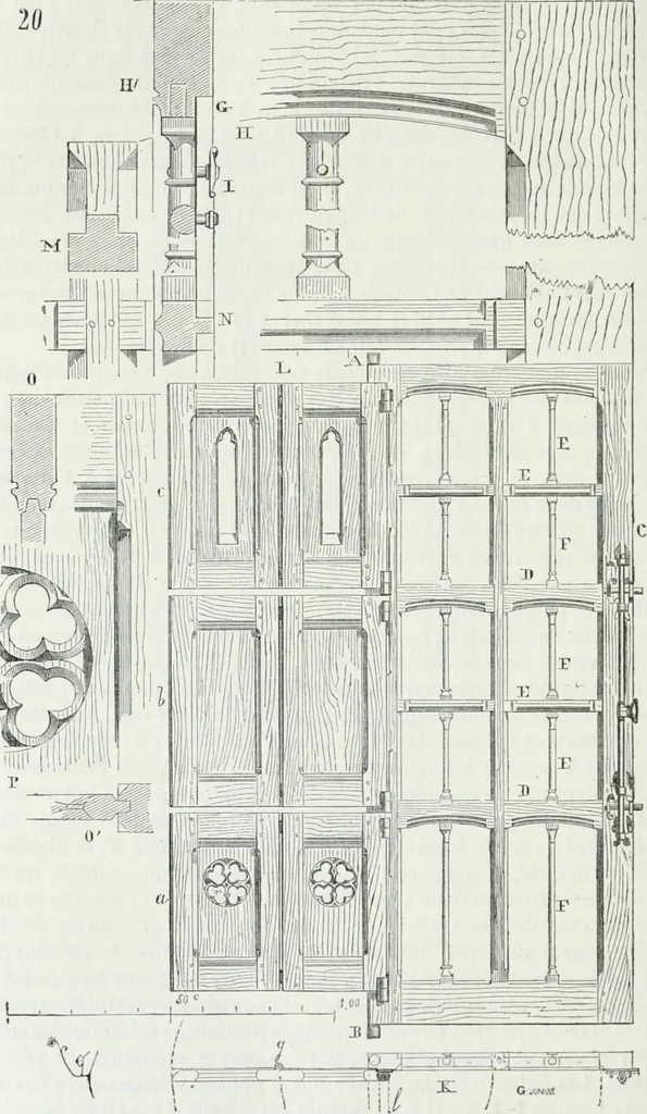 An illustration from Dictionnaire raisonné de l'architecture française du XIe au XVIe siècle, 1875, leaf 387