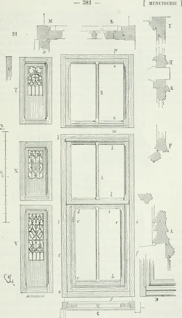 An illustration from Dictionnaire raisonné de l'architecture française du XIe au XVIe siècle, 1875, leaf 390