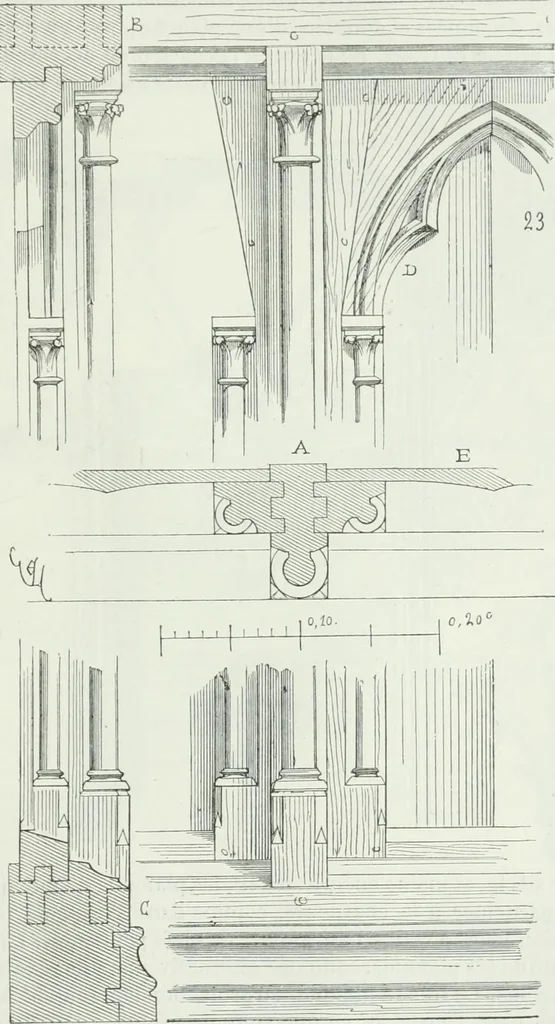 An illustration from Dictionnaire raisonné de l'architecture française du XIe au XVIe siècle, 1875, leaf 392