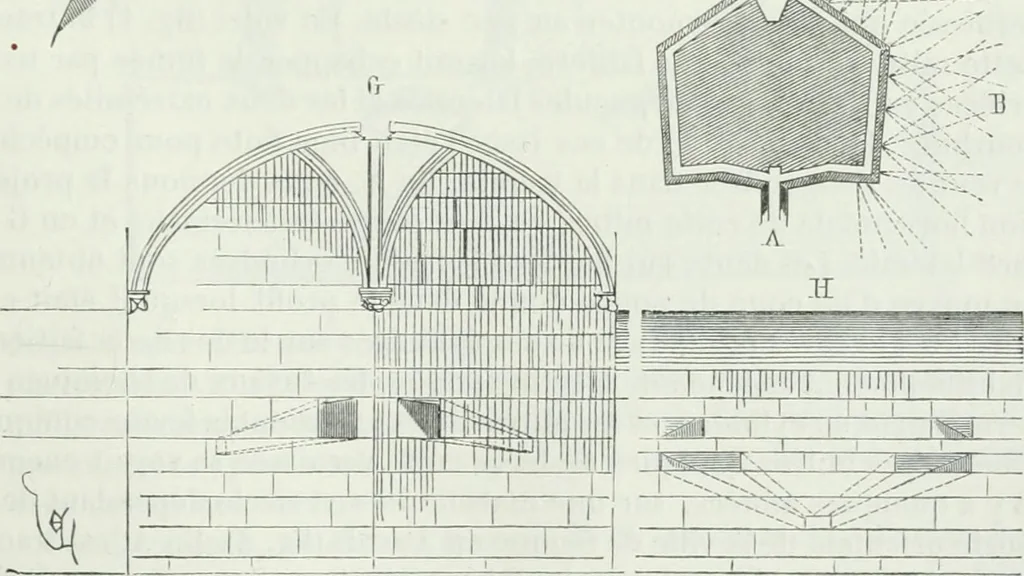 An illustration from Dictionnaire raisonné de l'architecture française du XIe au XVIe siècle, 1875, leaf 406