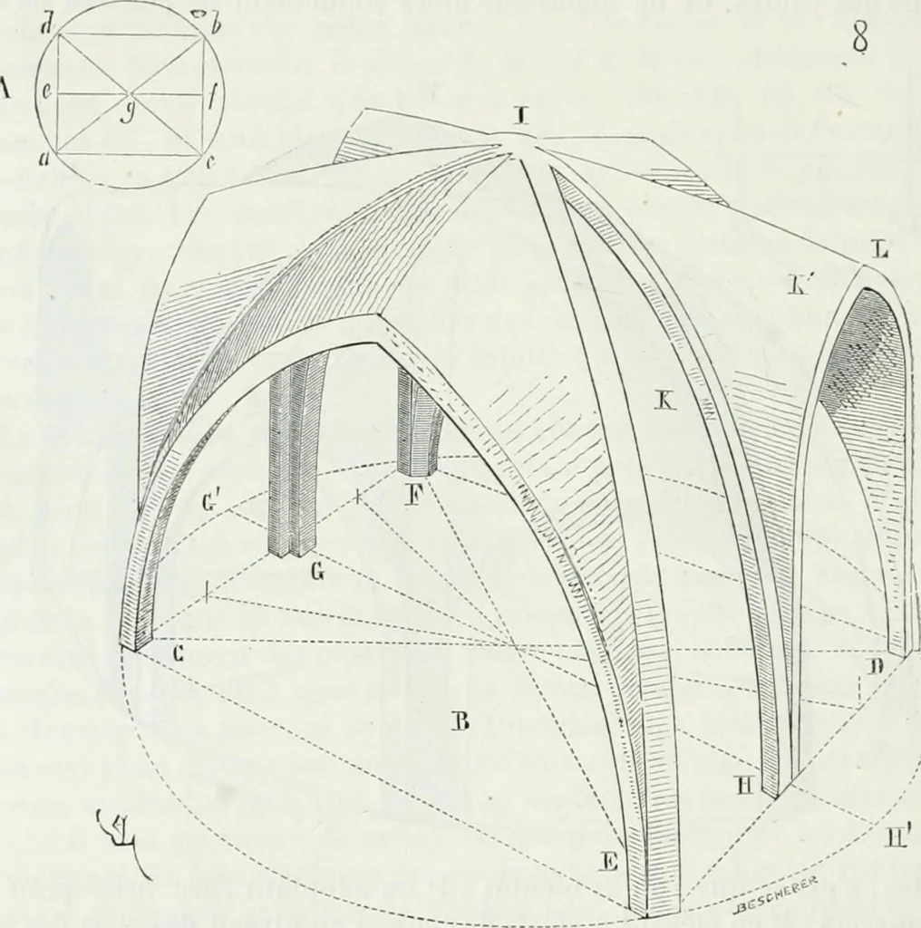 An illustration from Dictionnaire raisonné de l'architecture française du XIe au XVIe siècle, 1875, leaf 445