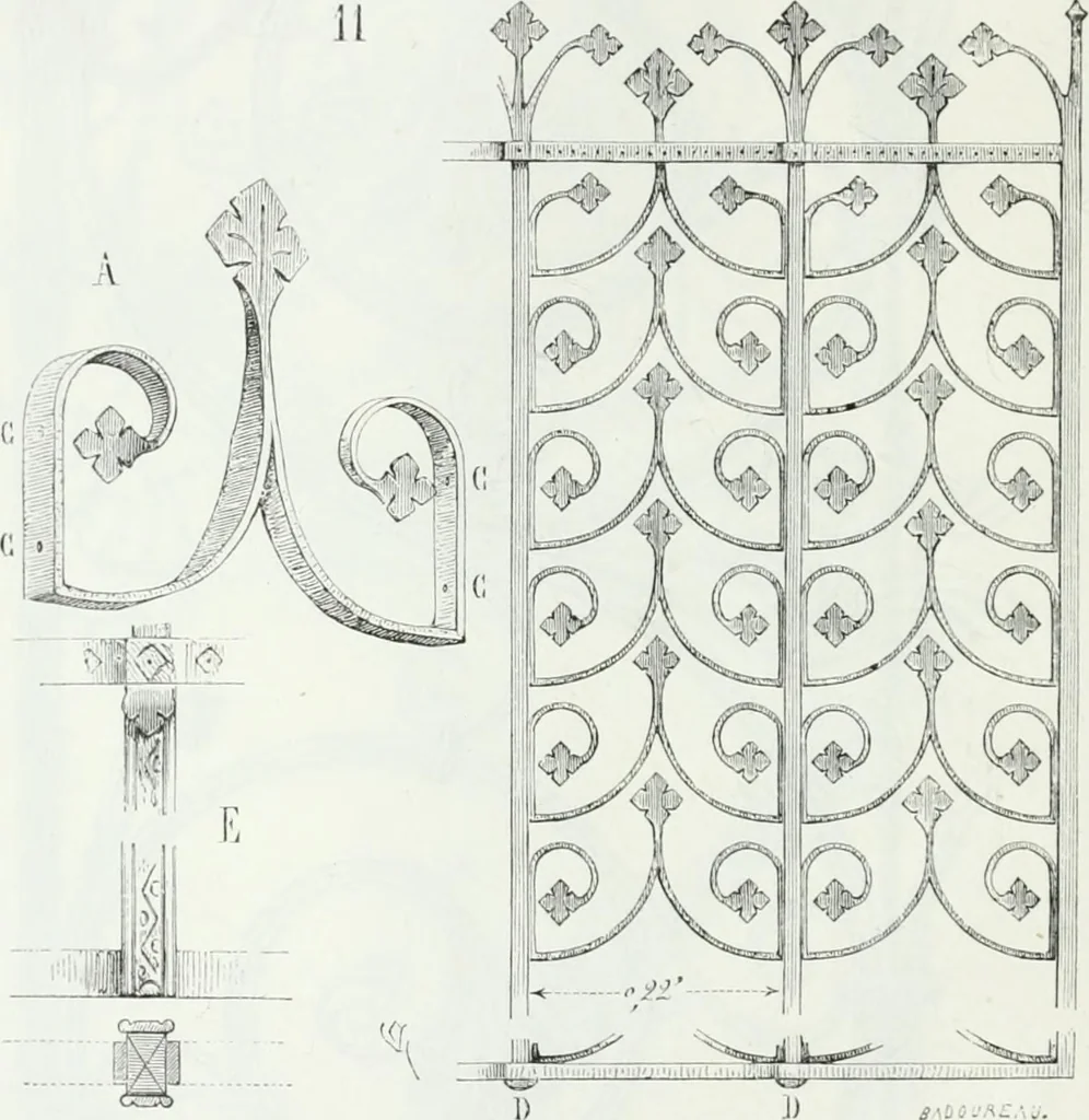 An illustration from Dictionnaire raisonné de l'architecture française du XIe au XVIe siècle, 1875, leaf 77