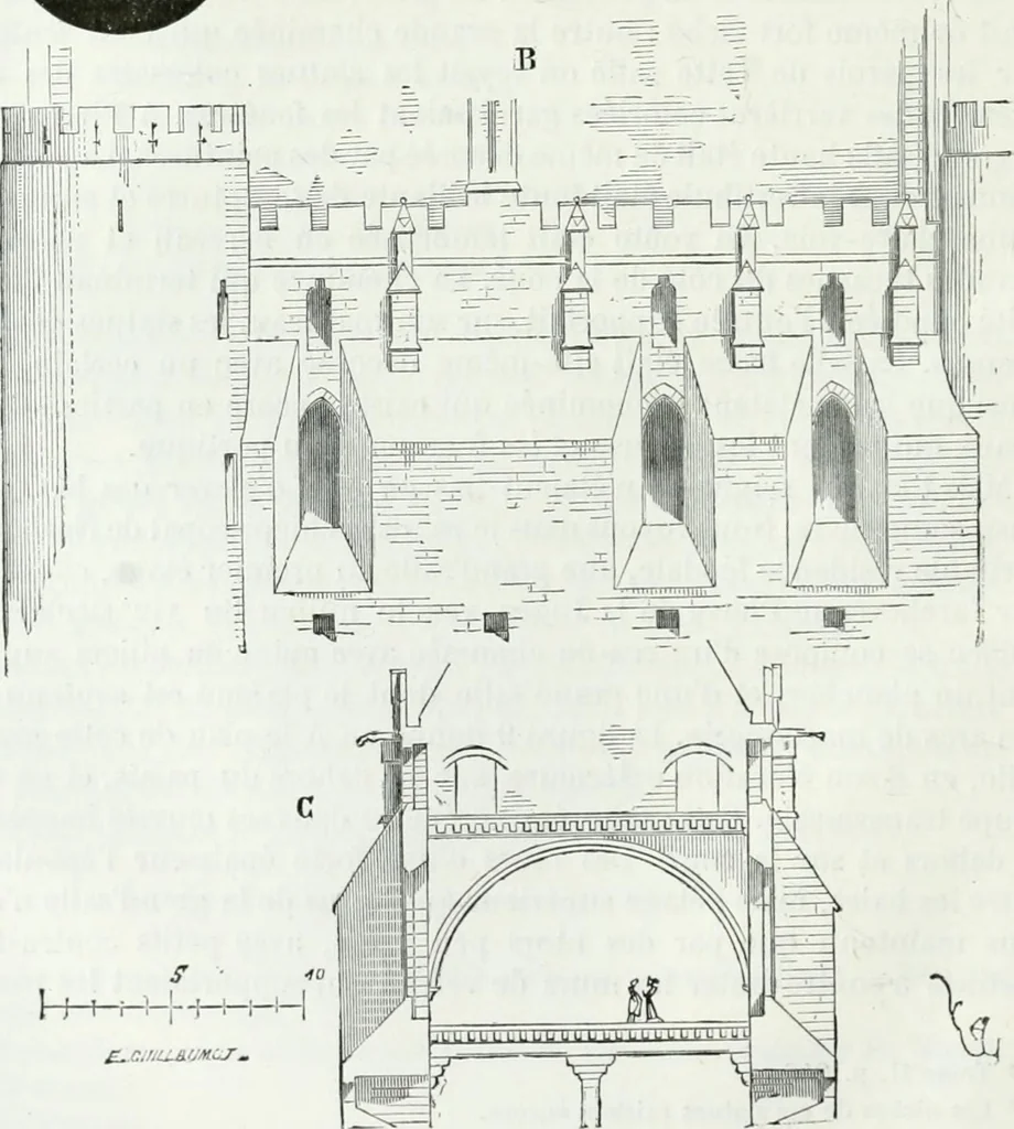 An illustration from Dictionnaire raisonné de l'architecture française du XIe au XVIe siècle, 1875, leaf 101