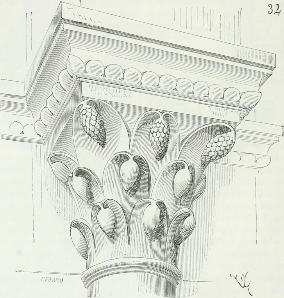 An illustration from Dictionnaire raisonné de l'architecture française du XIe au XVIe siècle, 1875, leaf 195