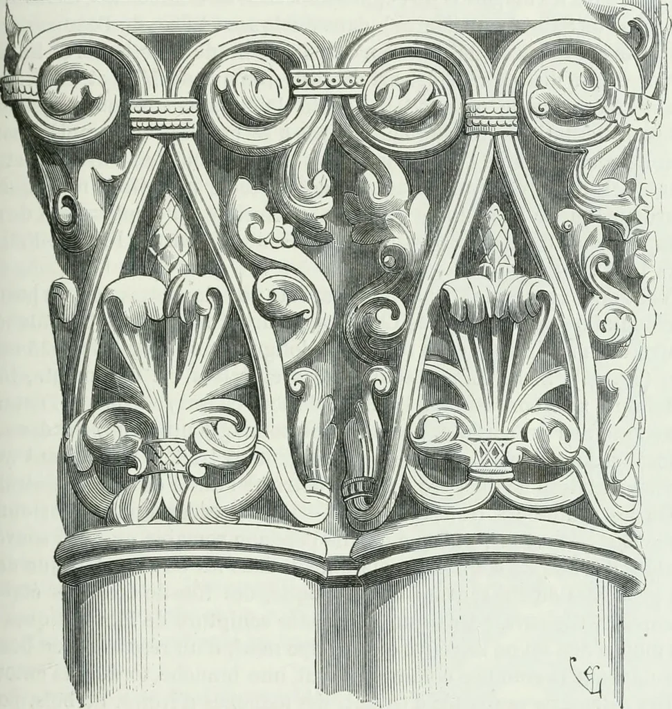An illustration from Dictionnaire raisonné de l'architecture française du XIe au XVIe siècle, 1875, leaf 218