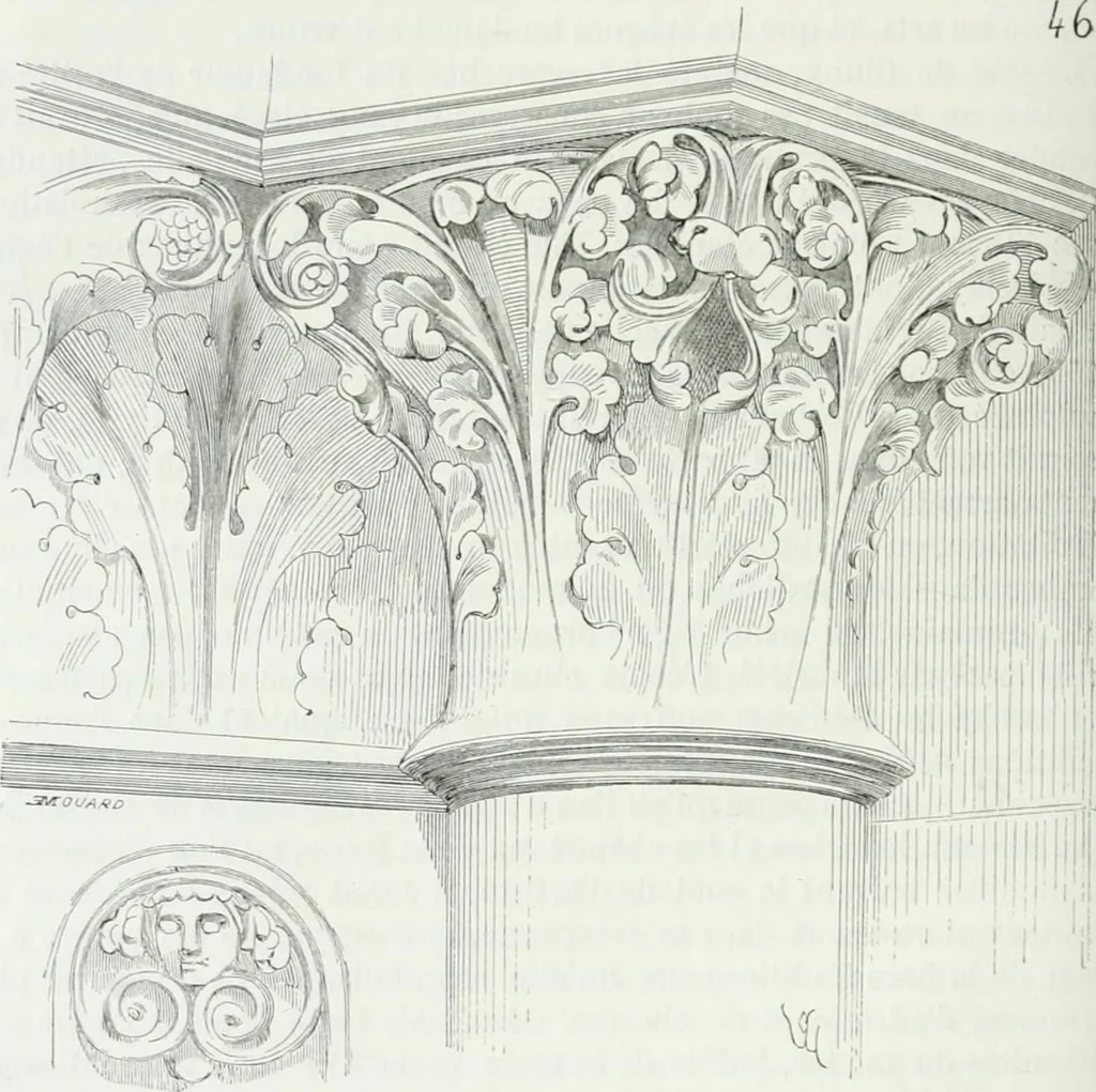 An illustration from Dictionnaire raisonné de l'architecture française du XIe au XVIe siècle, 1875, leaf 223