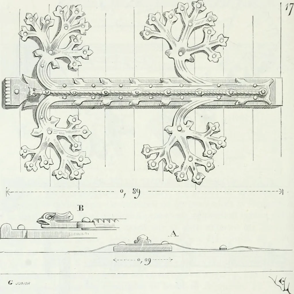 An illustration from Dictionnaire raisonné de l'architecture française du XIe au XVIe siècle, 1875, leaf 323