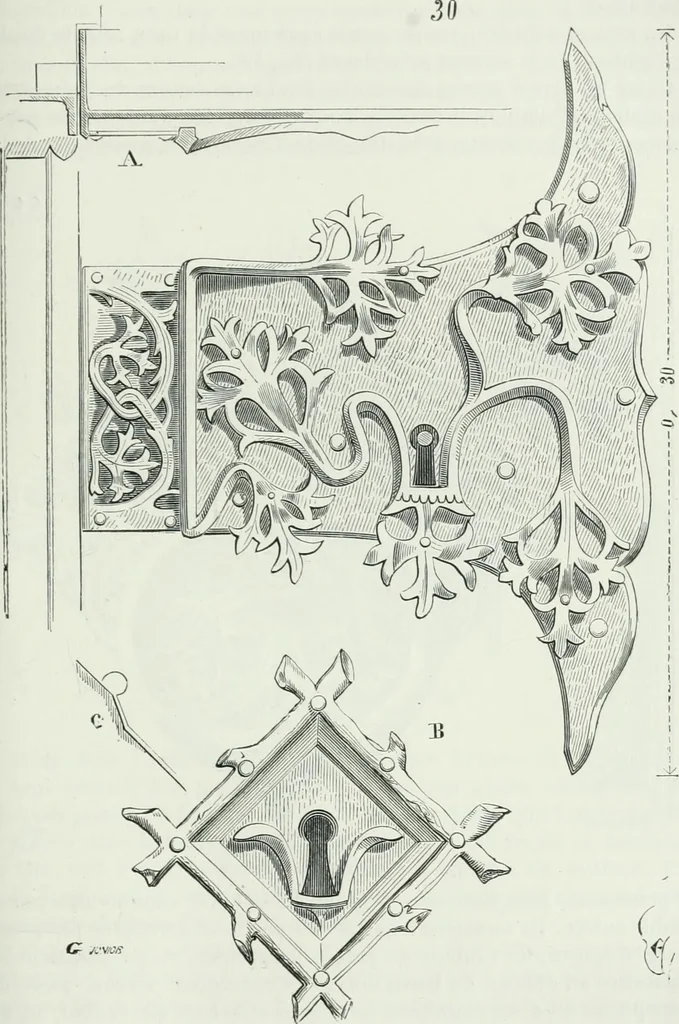 An illustration from Dictionnaire raisonné de l'architecture française du XIe au XVIe siècle, 1875, leaf 342