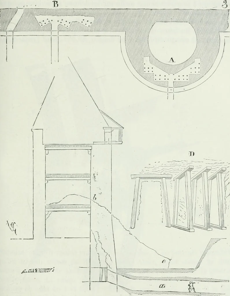 An illustration from Dictionnaire raisonné de l'architecture française du XIe au XVIe siècle, 1875, leaf 412