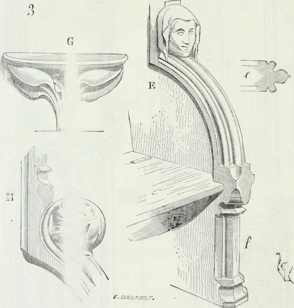 An illustration from Dictionnaire raisonné de l'architecture française du XIe au XVIe siècle, 1875, leaf 475