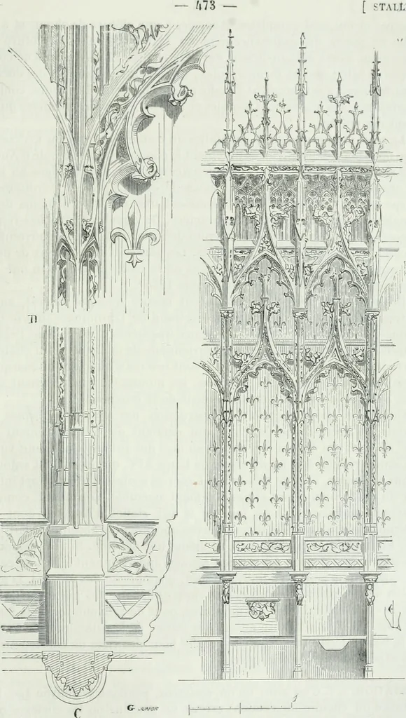 An illustration from Dictionnaire raisonné de l'architecture française du XIe au XVIe siècle, 1875, leaf 482