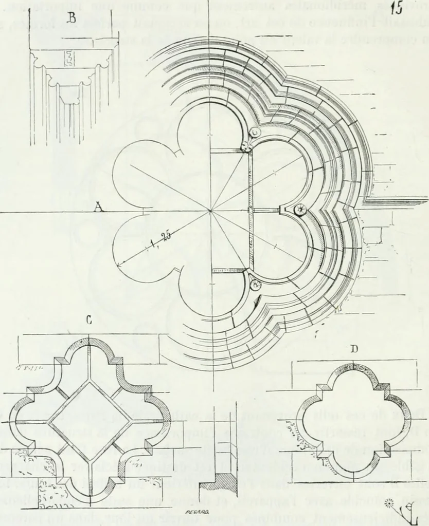 An illustration from Dictionnaire raisonné de l'architecture française du XIe au XVIe siècle, 1875, leaf 77