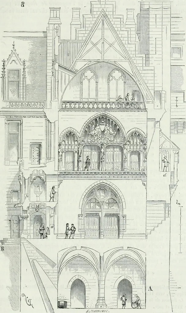 An illustration from Dictionnaire raisonné de l'architecture française du XIe au XVIe siècle, 1875, leaf 98