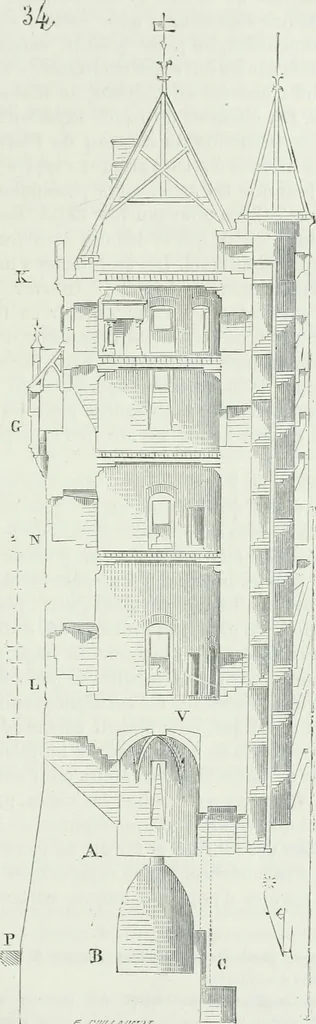 An illustration from Dictionnaire raisonné de l'architecture française du XIe au XVIe siècle, 1875, leaf 122