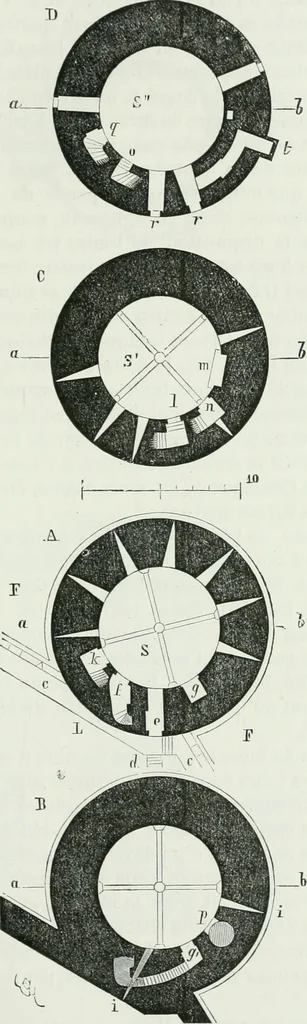 An illustration from Dictionnaire raisonné de l'architecture française du XIe au XVIe siècle, 1875, leaf 136