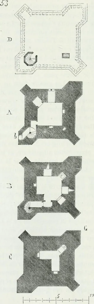 An illustration from Dictionnaire raisonné de l'architecture française du XIe au XVIe siècle, 1875, leaf 157
