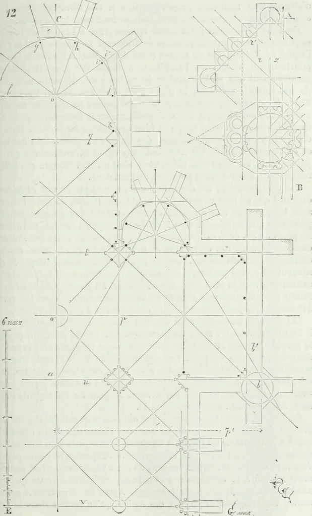 An illustration from Dictionnaire raisonné de l'architecture française du XIe au XVIe siècle, 1875, leaf 244