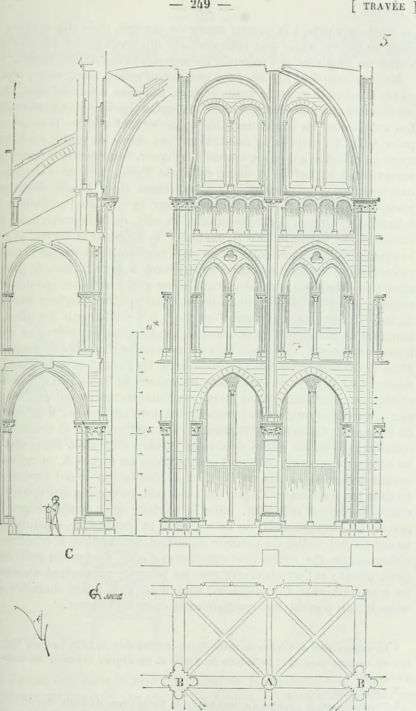 An illustration from Dictionnaire raisonné de l'architecture française du XIe au XVIe siècle, 1875, leaf 258