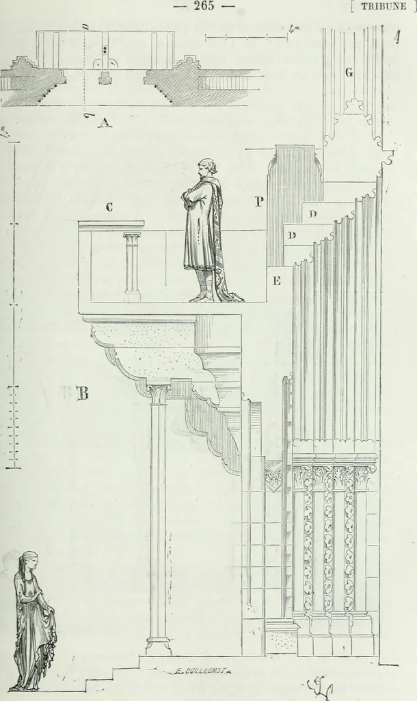 An illustration from Dictionnaire raisonné de l'architecture française du XIe au XVIe siècle, 1875, leaf 274