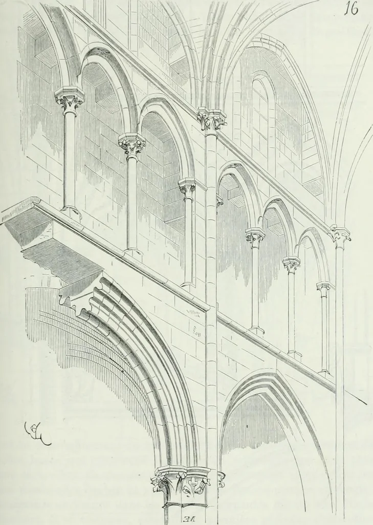An illustration from Dictionnaire raisonné de l'architecture française du XIe au XVIe siècle, 1875, leaf 308