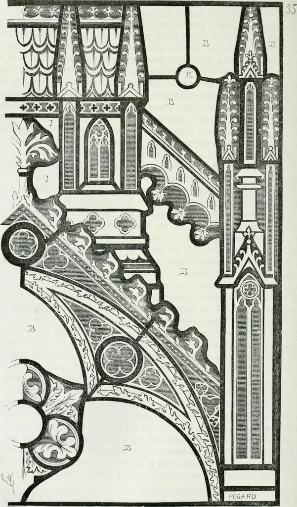 An illustration from Dictionnaire raisonné de l'architecture française du XIe au XVIe siècle, 1875, leaf 447
