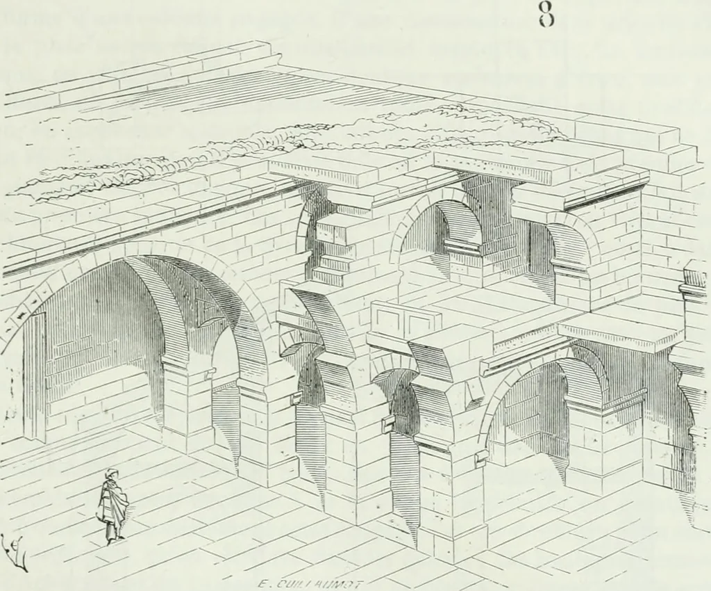 An illustration from Dictionnaire raisonné de l'architecture française du XIe au XVIe siècle, 1875, leaf 490
