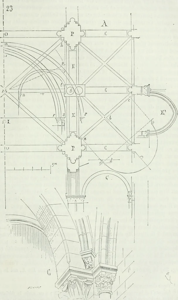 An illustration from Dictionnaire raisonné de l'architecture française du XIe au XVIe siècle, 1875, leaf 516