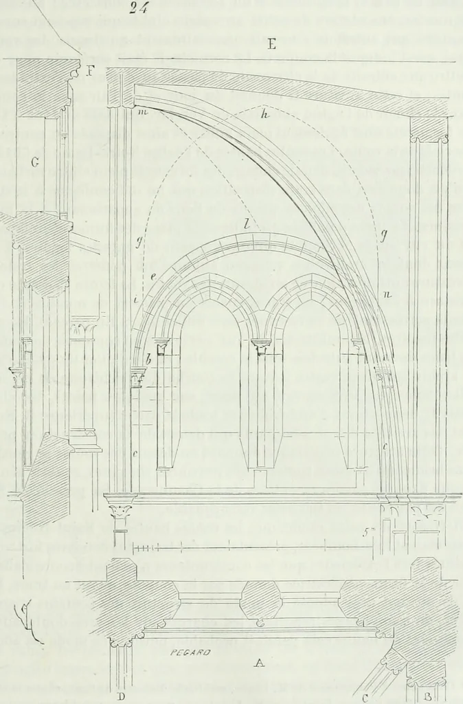 An illustration from Dictionnaire raisonné de l'architecture française du XIe au XVIe siècle, 1875, leaf 518