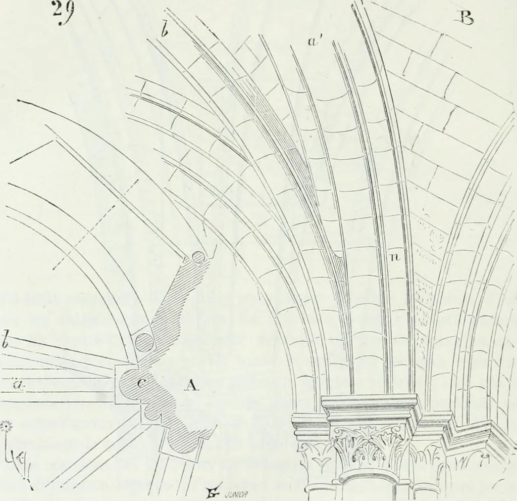 An illustration from Dictionnaire raisonné de l'architecture française du XIe au XVIe siècle, 1875, leaf 525
