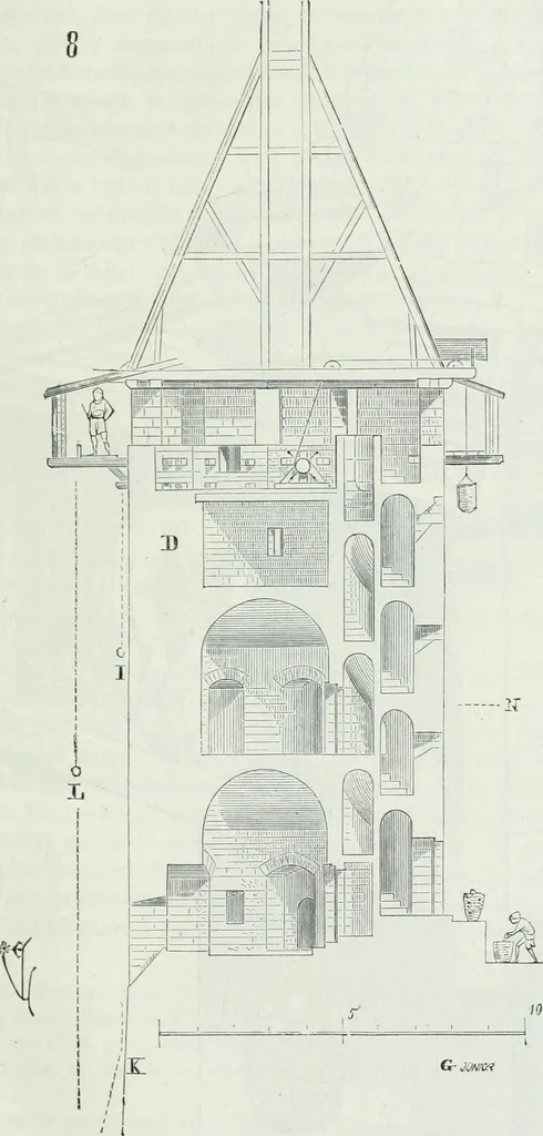 An illustration from Dictionnaire raisonné de l'architecture française du XIe au XVIe siècle, 1875, leaf 88