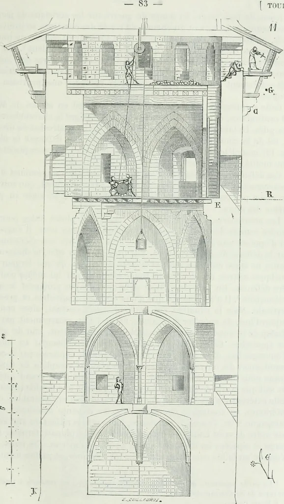 An illustration from Dictionnaire raisonné de l'architecture française du XIe au XVIe siècle, 1875, leaf 92
