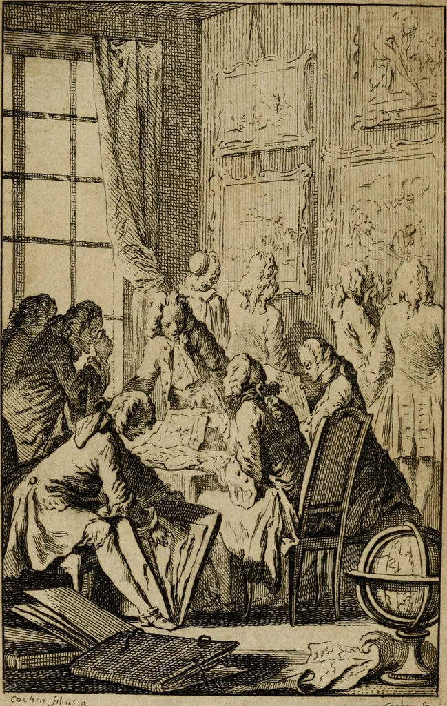 An illustration from Catalogue raisonné des bijoux, porcelaines, bronzes, lacqs, lustres de cristal de roche et de porcelaine : pendules de goût & autres meubles curieux ou composés : tableaux, desseins, estampes, coquilles & autres effets de curtiosité, provenans de la succession de M. Angran, vicomte de Fonspertuis, 1747, leaf 7