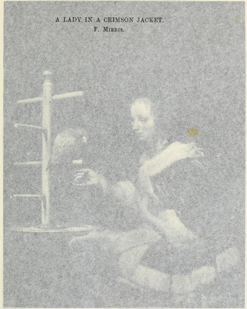 An illustration from A catalogue raisonné of the works of the most eminent Dutch, Flemish, and French painters; in which is included a short biographical notice of the artists, with a copious description of their principal pictures; a statement of the prices at which such pictures have been sold at public sales on the continent and in England; a reference to the galleries and private collections, in which a large portion are at present; and the names of the artists by whom they have been engraved; to which is added, a brief notice of the scholars & imitators of the great masters of the above schools:, 1829, leaf 118