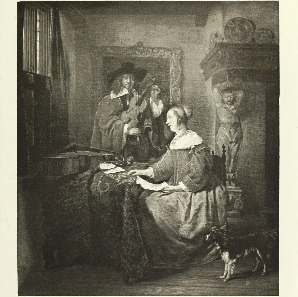 An illustration from A catalogue raisonné of the works of the most eminent Dutch, Flemish, and French painters; in which is included a short biographical notice of the artists, with a copious description of their principal pictures; a statement of the prices at which such pictures have been sold at public sales on the continent and in England; a reference to the galleries and private collections, in which a large portion are at present; and the names of the artists by whom they have been engraved; to which is added, a brief notice of the scholars & imitators of the great masters of the above schools:, 1829, leaf 118