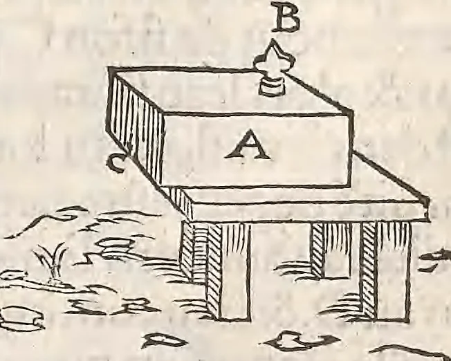 An illustration from Les raisons des forces mouuantes auec diuerses machines tant vtilles que plaisantes : aus quelles sont adioints plusieurs desseings de grotes et fontaines, 1615, leaf 20
