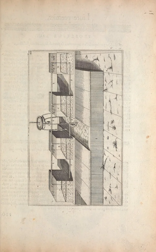 An illustration from Les raisons des forces mouuantes auec diuerses machines tant vtilles que plaisantes : aus quelles sont adioints plusieurs desseings de grotes et fontaines, 1615, leaf 56