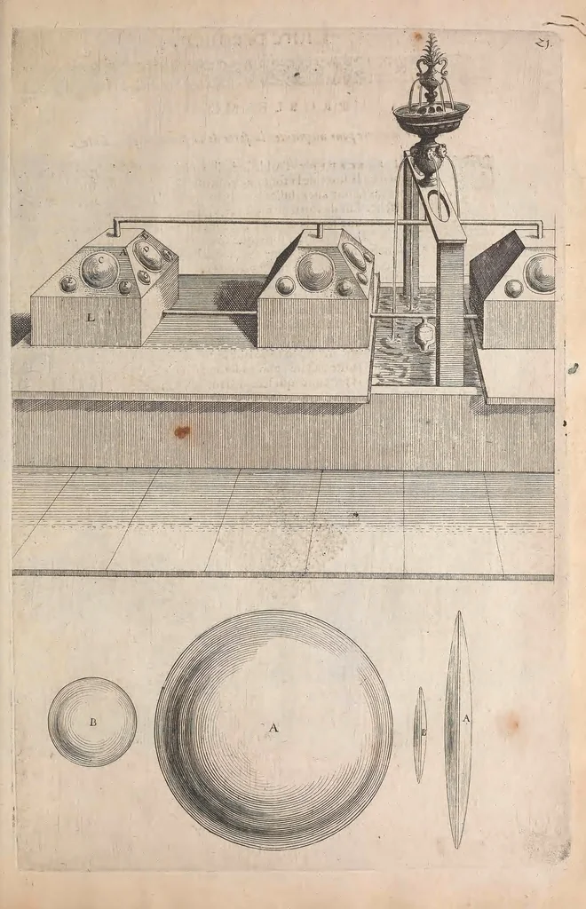 An illustration from Les raisons des forces mouuantes auec diuerses machines tant vtilles que plaisantes : aus quelles sont adioints plusieurs desseings de grotes et fontaines, 1615, leaf 58